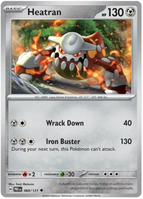 Heatran common kaart nummer 068 uit de Prismatic Evolutions set
