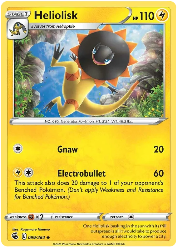 Heliolisk 099/264 common Pokémon kaart uit de Fusion Strike set