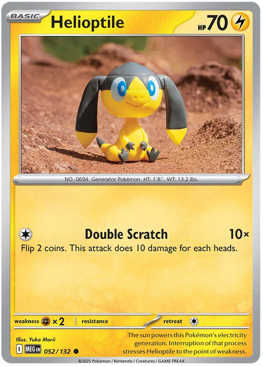 Pokémon Helioptile #052 common kaart uit de Mega Evolution set