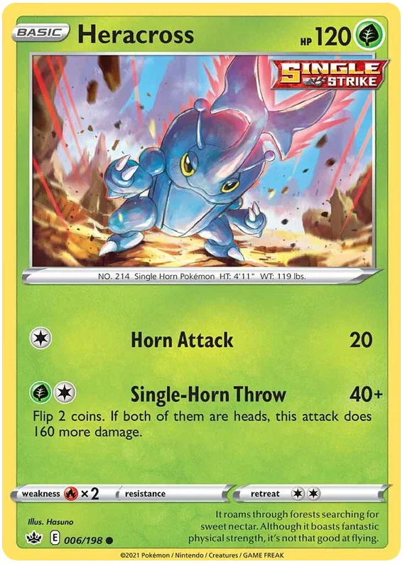 Heracross common kaart 006/198 uit de Pokémon Chilling Reign set