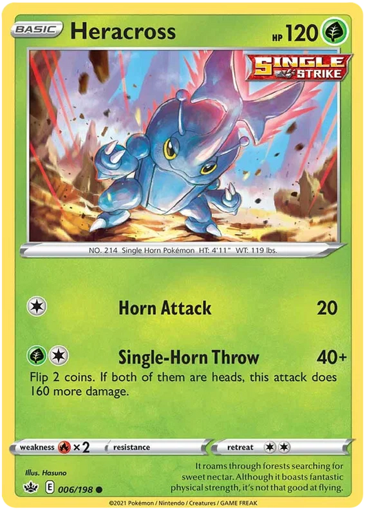 Heracross common kaart 006/198 uit de Pokémon Chilling Reign set