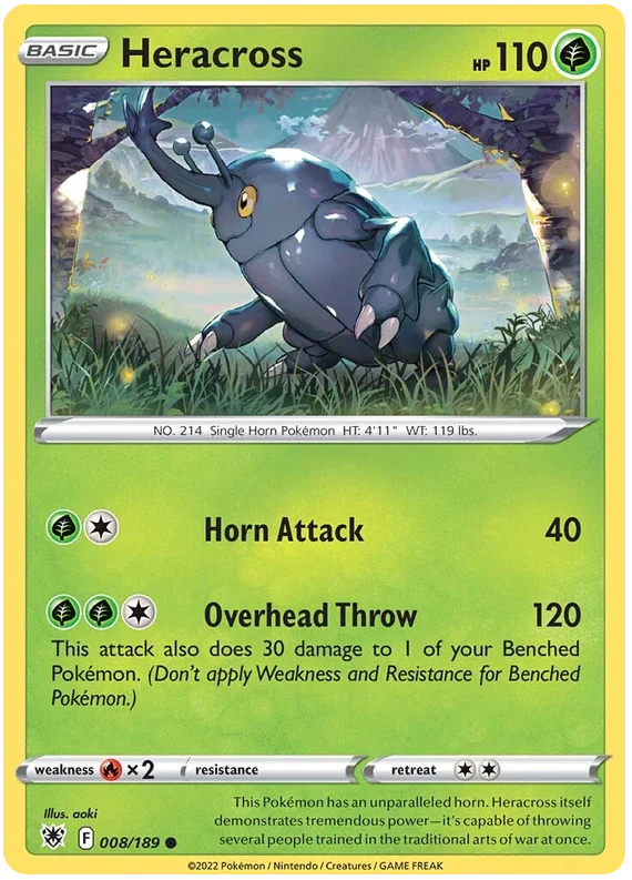 Heracross #008/189 common kaart uit de Pokémon Astral Radiance set