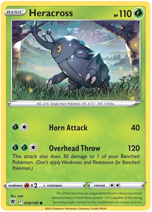 Heracross #008/189 common kaart uit de Pokémon Astral Radiance set