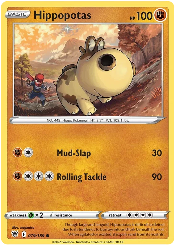 Hippopotas common kaart 079/189 uit Pokémon Astral Radiance set