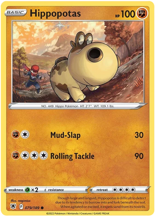 Hippopotas common kaart 079/189 uit Pokémon Astral Radiance set