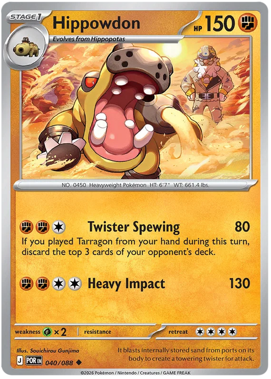 Hippowdon common kaart nummer 040 uit de Perfect Order Pokémon set