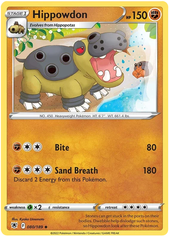 Hippowdon common Pokémonkaart 080/189 uit Astral Radiance