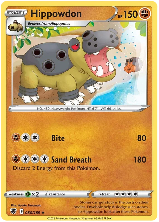 Hippowdon common Pokémonkaart 080/189 uit Astral Radiance