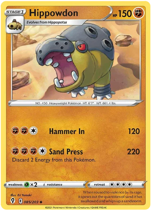 Hippowdon common Pokémonkaart 085/203 uit de set Evolving Skies