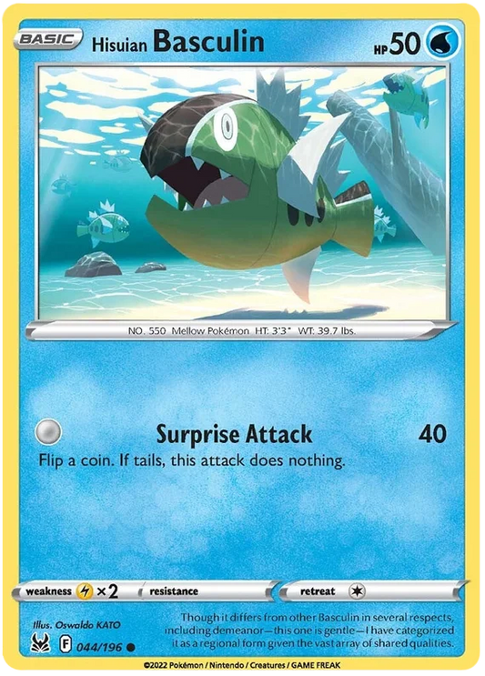 Hisuian Basculin common pokémonkaart #044/196 uit de Lost Origin set