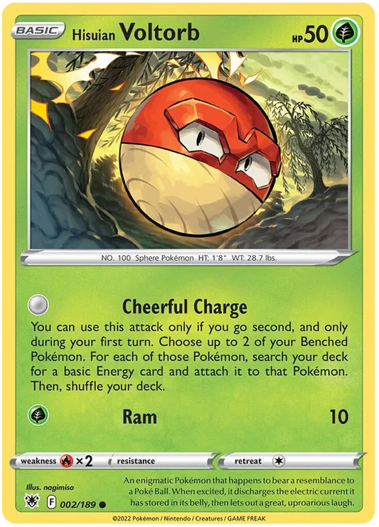 Hisuian Voltorb common kaart 002/189 uit de Pokémon Astral Radiance set