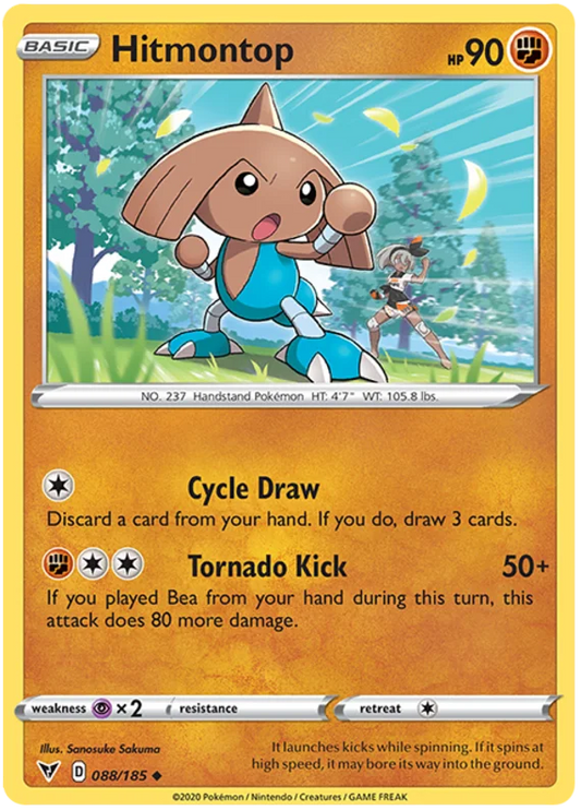 Hitmontop 088/185 common kaart uit Pokemon Vivid Voltage set