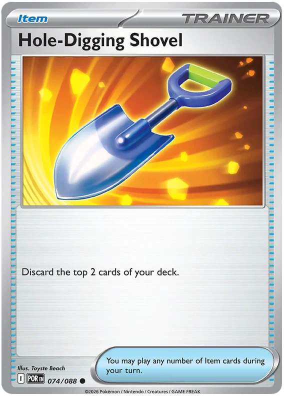 Pokemon Hole-Digging Shovel common kaart nummer 074 uit de Perfect Order set