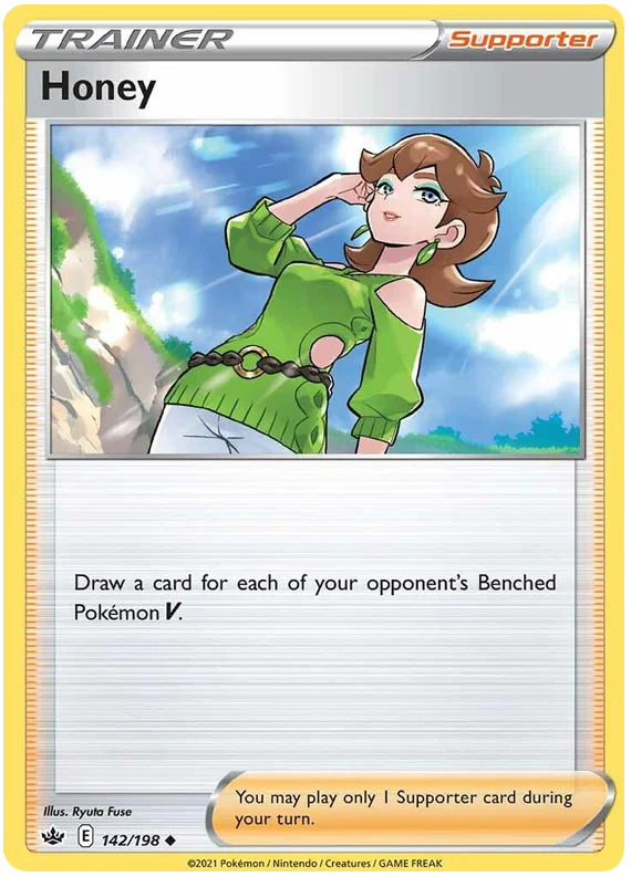 Pokémon Honey supporter kaart 142/198 common uit Chilling Reign