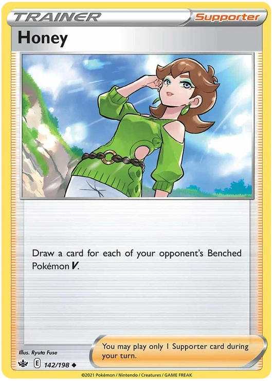 Pokémon Honey supporter kaart 142/198 common uit Chilling Reign