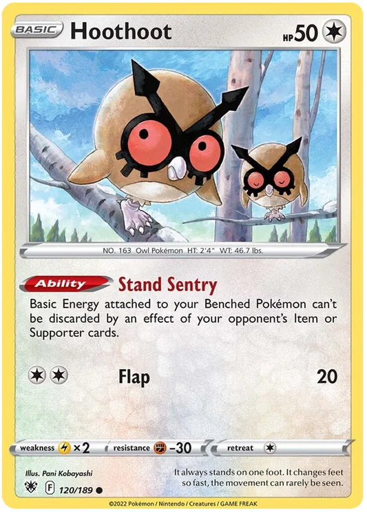 Hoothoot common kaart 120/189 uit de Pokémon Astral Radiance set