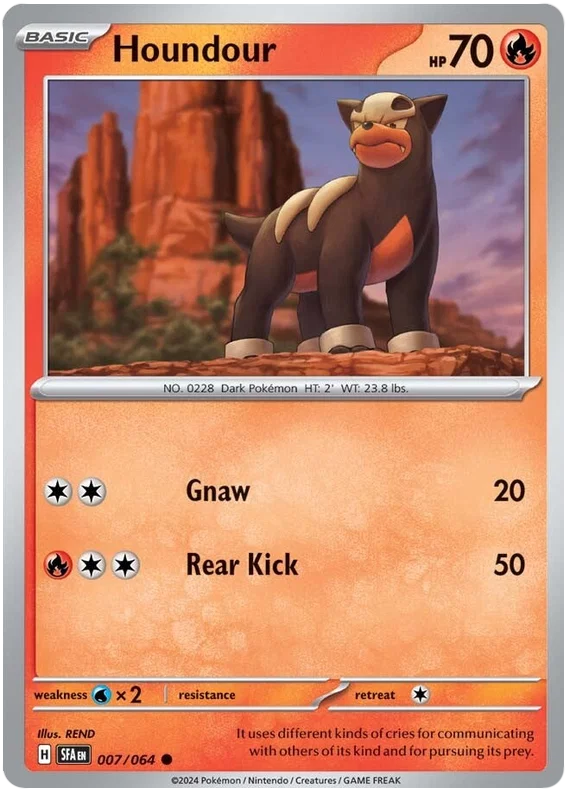 Houndour common kaart #007 uit de Pokémon Shrouded Fable set