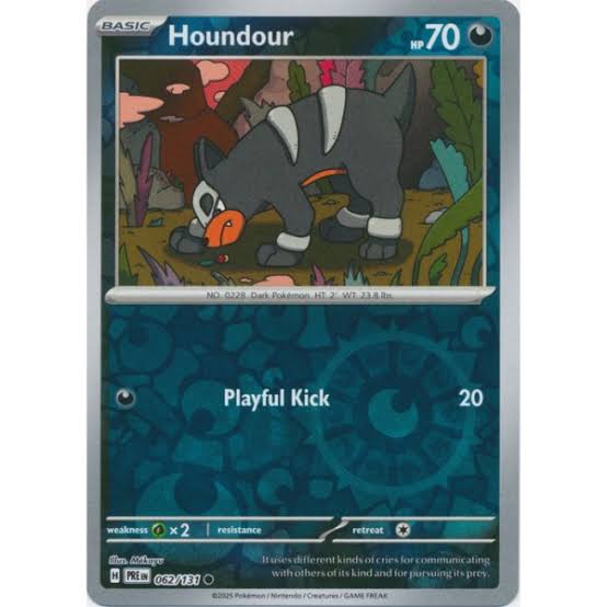 Houndour #062 Reverse Holo kaart uit de Pokémon Prismatic Evolutions set