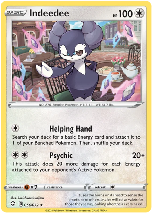 Pokémon Indeedee 056/072 common kaart uit de Shining Fates set