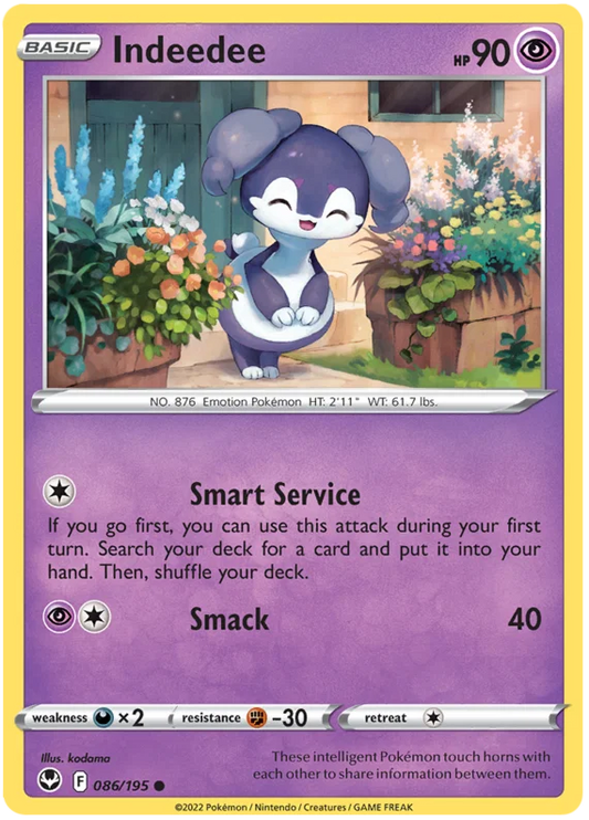 Indeedee common #086 Pokémon kaart uit de Silver Tempest set