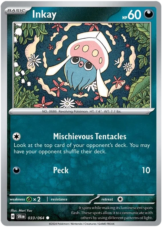 Pokémon Inkay common kaart nummer 033 uit de Shrouded Fable set