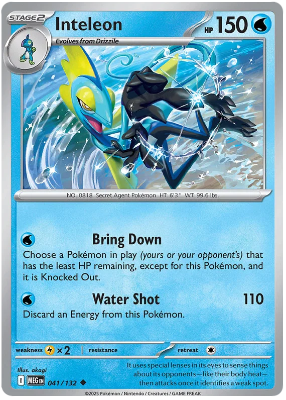 Inteleon common kaart #041 uit de Pokémon Mega Evolution set