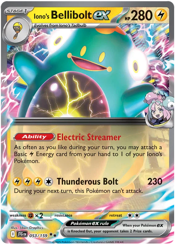 Iono's Bellibolt ex #053/159 losse Pokémon kaart uit de Journey Together set