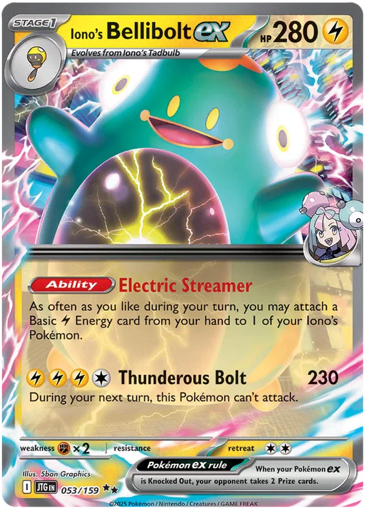 Iono's Bellibolt ex #053/159 losse Pokémon kaart uit de Journey Together set