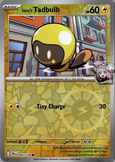 Iono's Tadbulb #052 reverse holo Pokémon kaart uit Journey Together