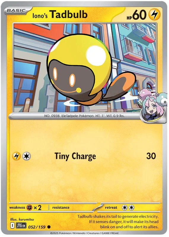 Pokémon Iono's Tadbulb common kaart #052 uit de Journey Together set