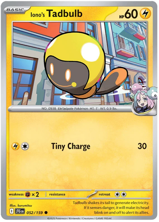 Pokémon Iono's Tadbulb common kaart #052 uit de Journey Together set