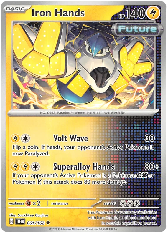 Iron Hands common kaart nummer 061 uit de Pokémon Temporal Forces set
