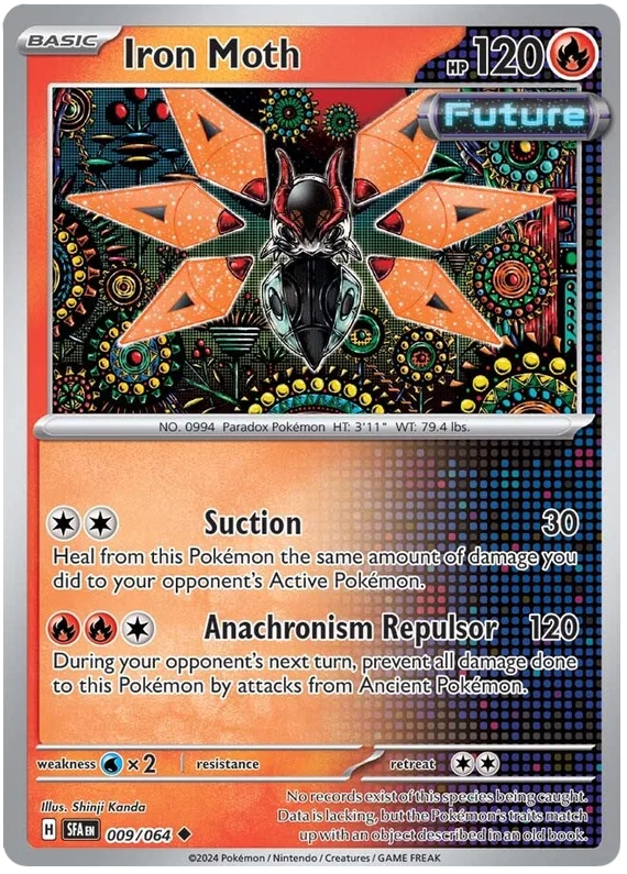 Pokémon Iron Moth common kaart nummer 009 uit de Shrouded Fable set