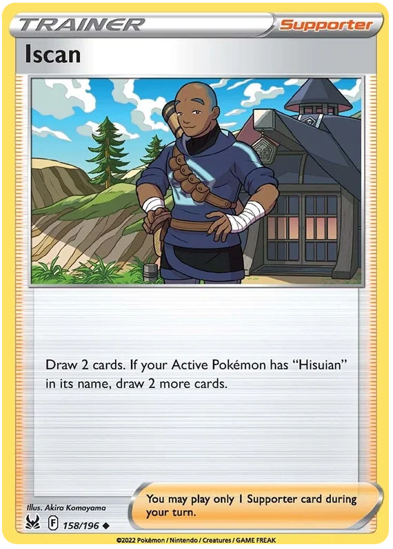 Pokémon Iscan trainer supporter kaart 158/196 uit de Lost Origin set