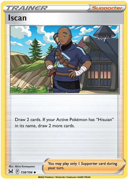 Pokémon Iscan trainer supporter kaart 158/196 uit de Lost Origin set