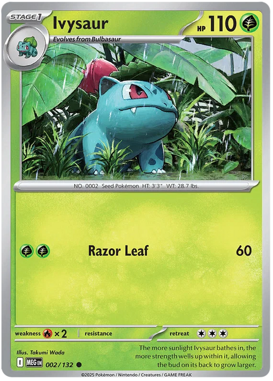 Pokémon Ivysaur #002 common kaart uit de Mega Evolution set