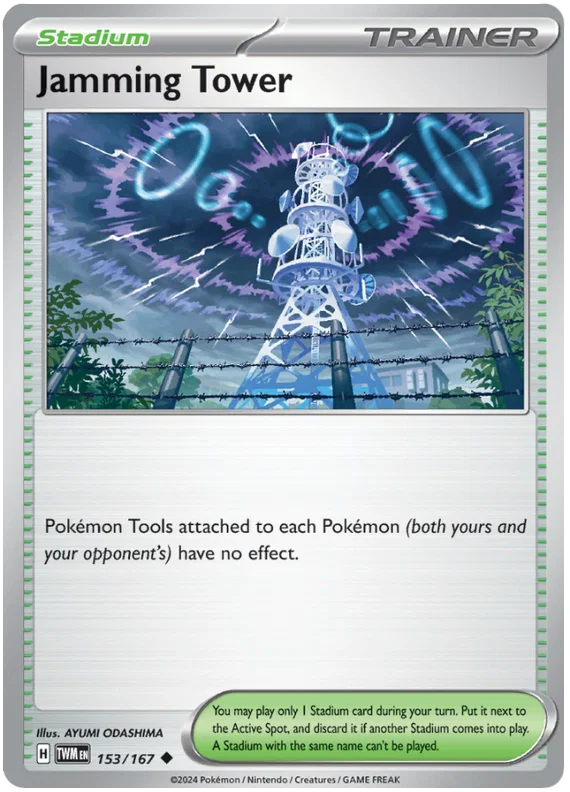 Pokémon Jamming Tower #153 common kaart uit Twilight Masquerade set
