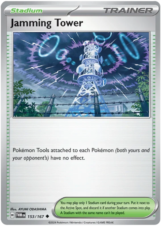 Pokémon Jamming Tower #153 common kaart uit Twilight Masquerade set