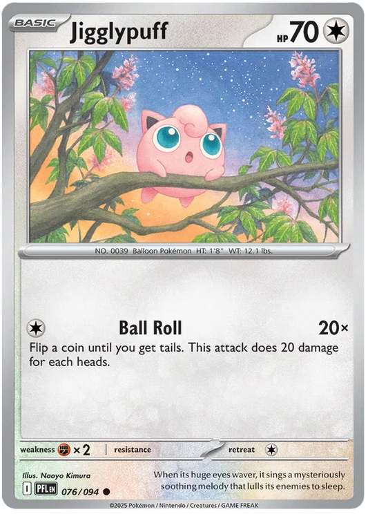 Pokemon Jigglypuff #076 common kaart uit de Phantasmal Flames set