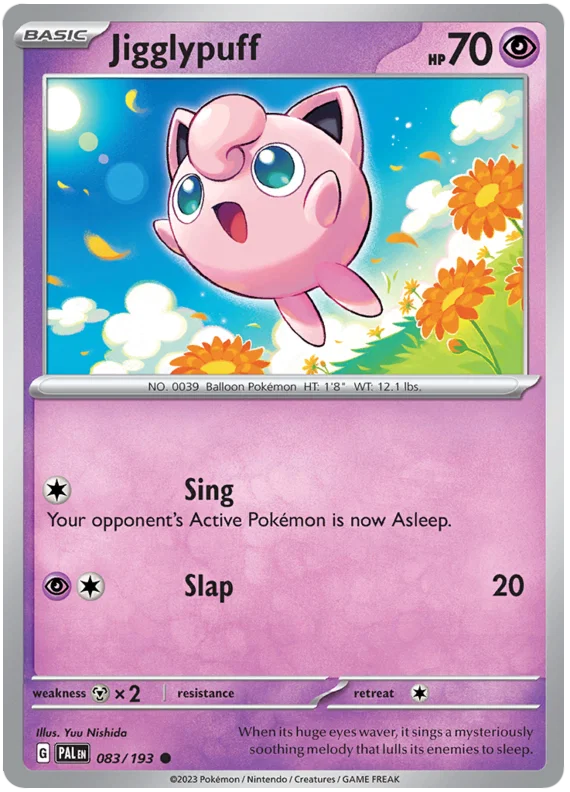 Pokemon Jigglypuff #083 common kaart uit de Paldea Evolved set
