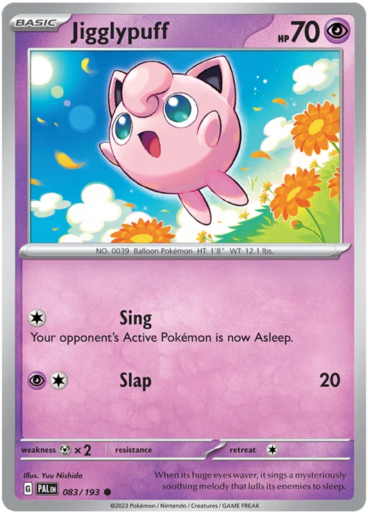 Pokemon Jigglypuff #083 common kaart uit de Paldea Evolved set