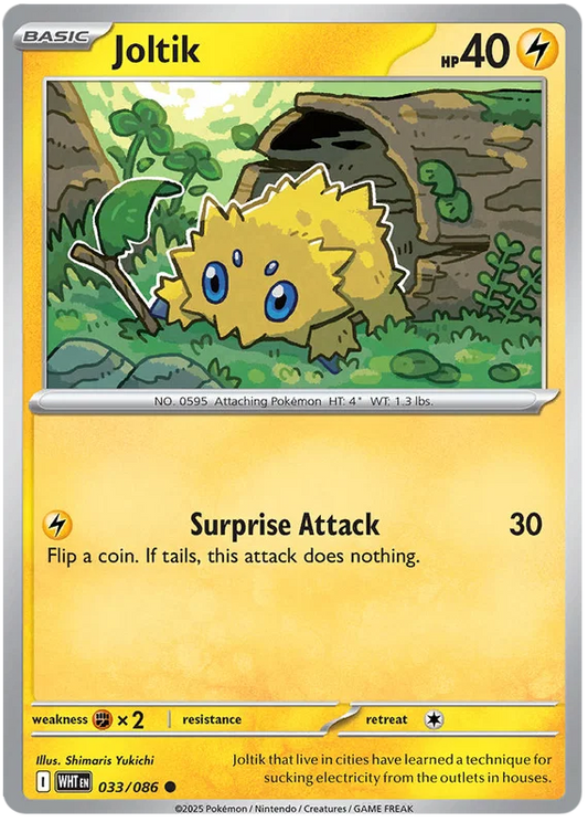 Joltik common kaart nummer 033 uit de Pokémon White Flare set