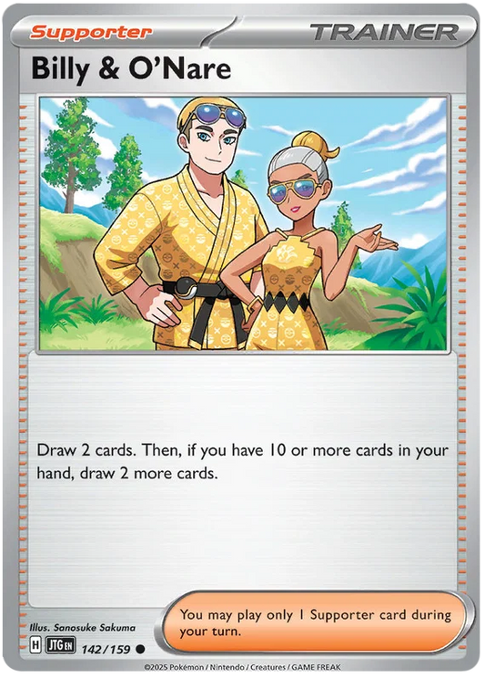 Pokémon kaart Billy & O'nare common uit Journey Together set nummer 142