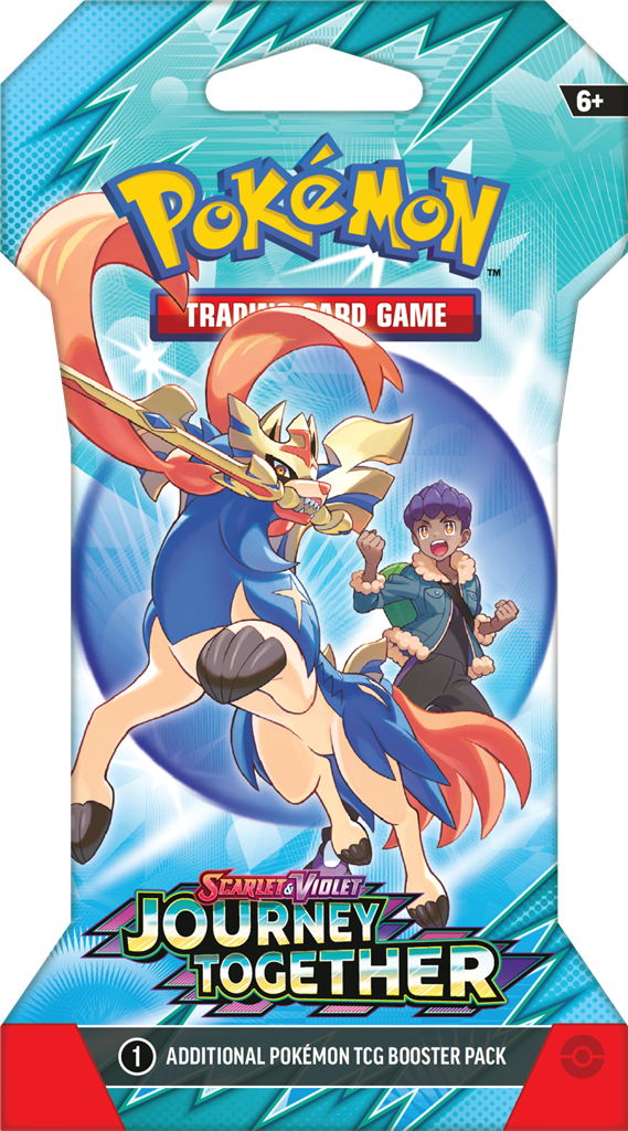 Pokémon Scarlet & Violet Journey Together sleeved booster pack met 10 kaarten en 1 energy kaart, inclusief kans op Pokémon ex.