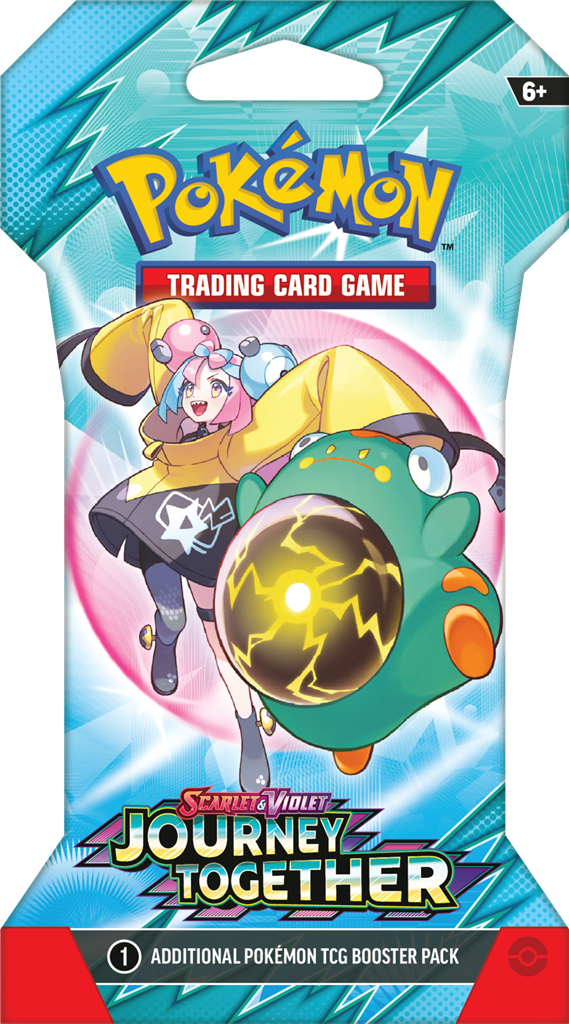 Pokémon Scarlet & Violet Journey Together sleeved booster pack met 10 kaarten en 1 energy kaart, inclusief kans op Pokémon ex.