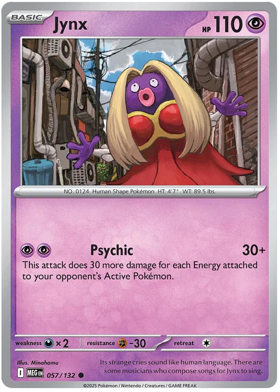 Jynx common Pokémon kaart #057 uit de Mega Evolution set