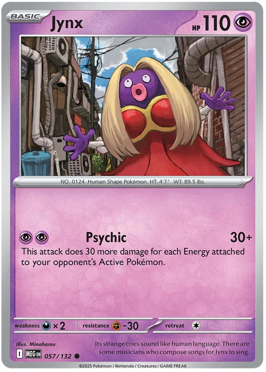 Jynx common Pokémon kaart #057 uit de Mega Evolution set