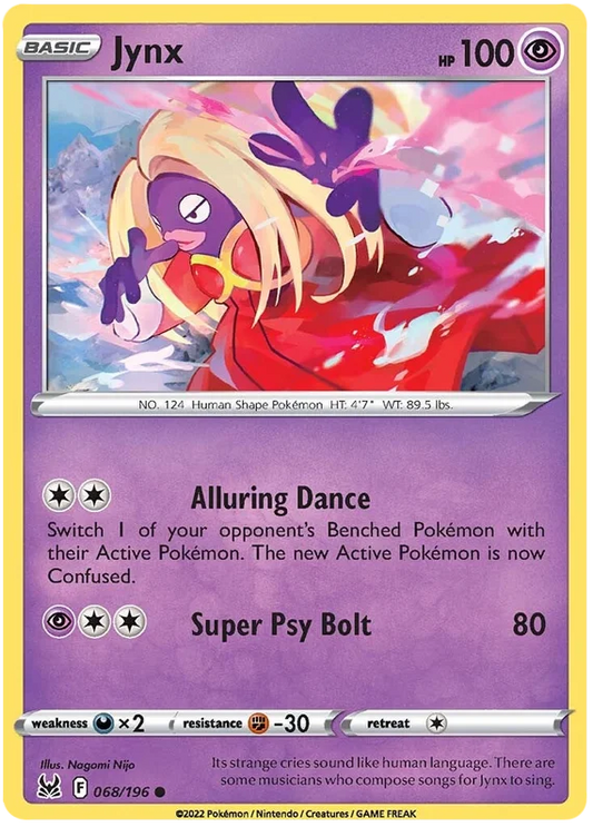 Jynx common kaart 068/196 uit de Pokémon Lost Origin set