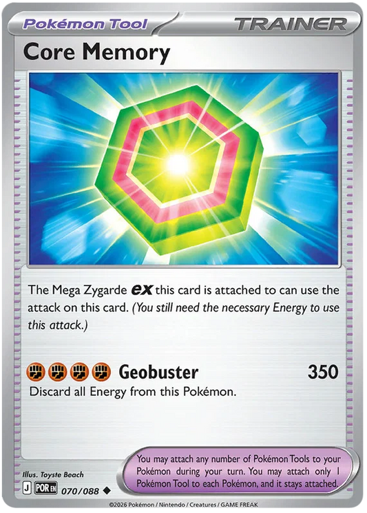 Losse Pokemon kaart #070 Core Memory common uit Perfect Order set
