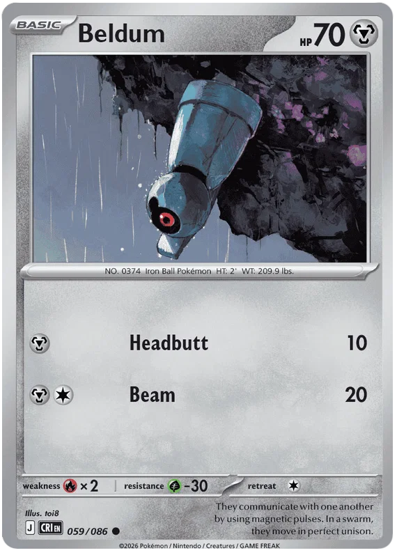 Beldum #059 common Pokémon kaart uit de set Chaos Rising